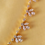 Anvitha – CZ Diamond Floral Choker in Gold-Plated Silver