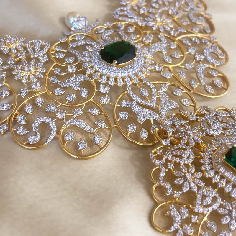 South Indian CZ Necklace for Wedding