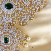 Best Of All - South Indian CZ Necklace + Earrings Set for Wedding
