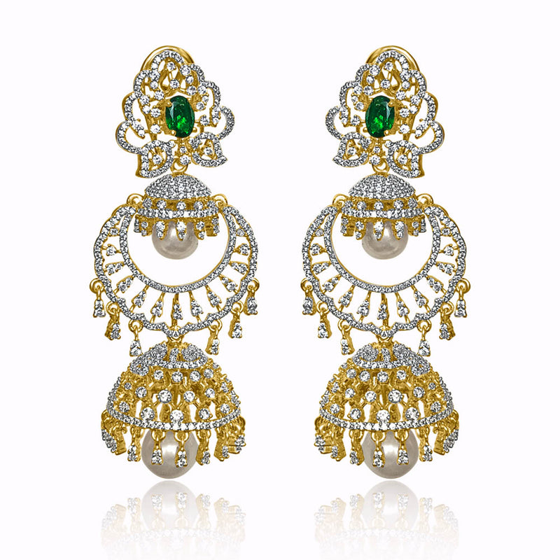 Buy Gold Kundan Jhumka With Sahare /festive Jhumka/indian Earrings/jhumkas/meenakari  Jhumka/ Pakistani Jewelry/chandelier Earrings Online in India - Etsy