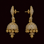 Grand Diamond Look Jhumka Earrings in Pure 925 Silver