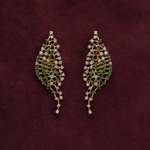Emerald Green Stone Ear Cuff Earrings | Sneha Rateria