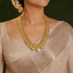 Traditional Simple Lakshmi Kasu Mala Necklace and Vaddanam
