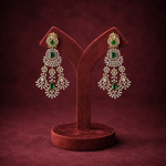 Ready to Ship Emerald and Diamond Chandelier Earrings in 18K Gold Polish