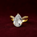 Ready to Ship Pear-Cut Diamond-Look Solitaire Statement Ring