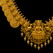 South Indian Grand Lakshmi Kasu Necklace in 92.5 Silver