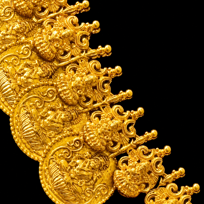 South Indian Grand Lakshmi Kasu Necklace in 92.5 Silver