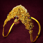 South Indian Temple Lakshmi Bajubandh Armlet in 925 Silver Gold Polish