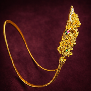 South Indian Temple Lakshmi Bajubandh Armlet in 925 Silver Gold Polish