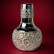 925 Silver Floral Engraved Water Pitcher and Glass Set