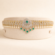Diamond Look Hip Belt Emerald Pearl South Indian Bridal Vaddanam