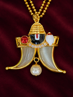 Traditional South Indian Tiger Claw Pendant in Gold Finish Silver