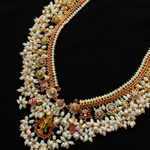 Traditional Krishna Idol Guttapusalu Necklace with Pearls