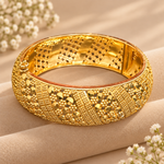 Bengali Karigari Gold Finish Kada Bangle with Intricate Detailing