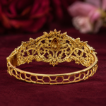 Ruby Floral Bridal Kada Bracelet with Diamond Detailing