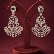 Statement Chandbali Style Long Earrings with 18K Gold Polish