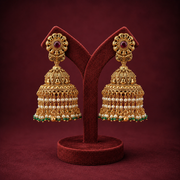 Divine South Indian Temple Pearl Jhumka Earrings