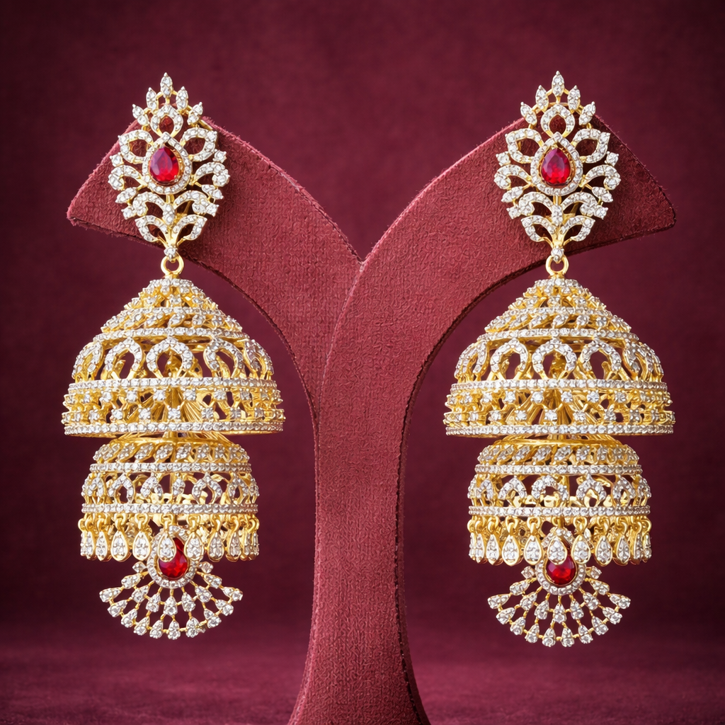 Two Layered Love - Two Layer Jhumka Designs