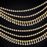 Bridal Silver Champaswaralu Gold Design with CZ Stone
