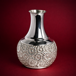 925 Silver Floral Engraved Water Pitcher and Glass Set