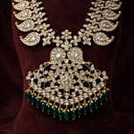 Reversible Mango Mala Haram Design with CZ Polki & 18K Gold Polish