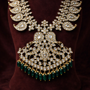 Reversible Mango Mala Haram Design with CZ Polki & 18K Gold Polish