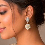 Real Look Diamond Small Butta Earrings with 18K Polish
