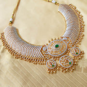 Closed setting Diamond Look Tussi Short Necklace Design