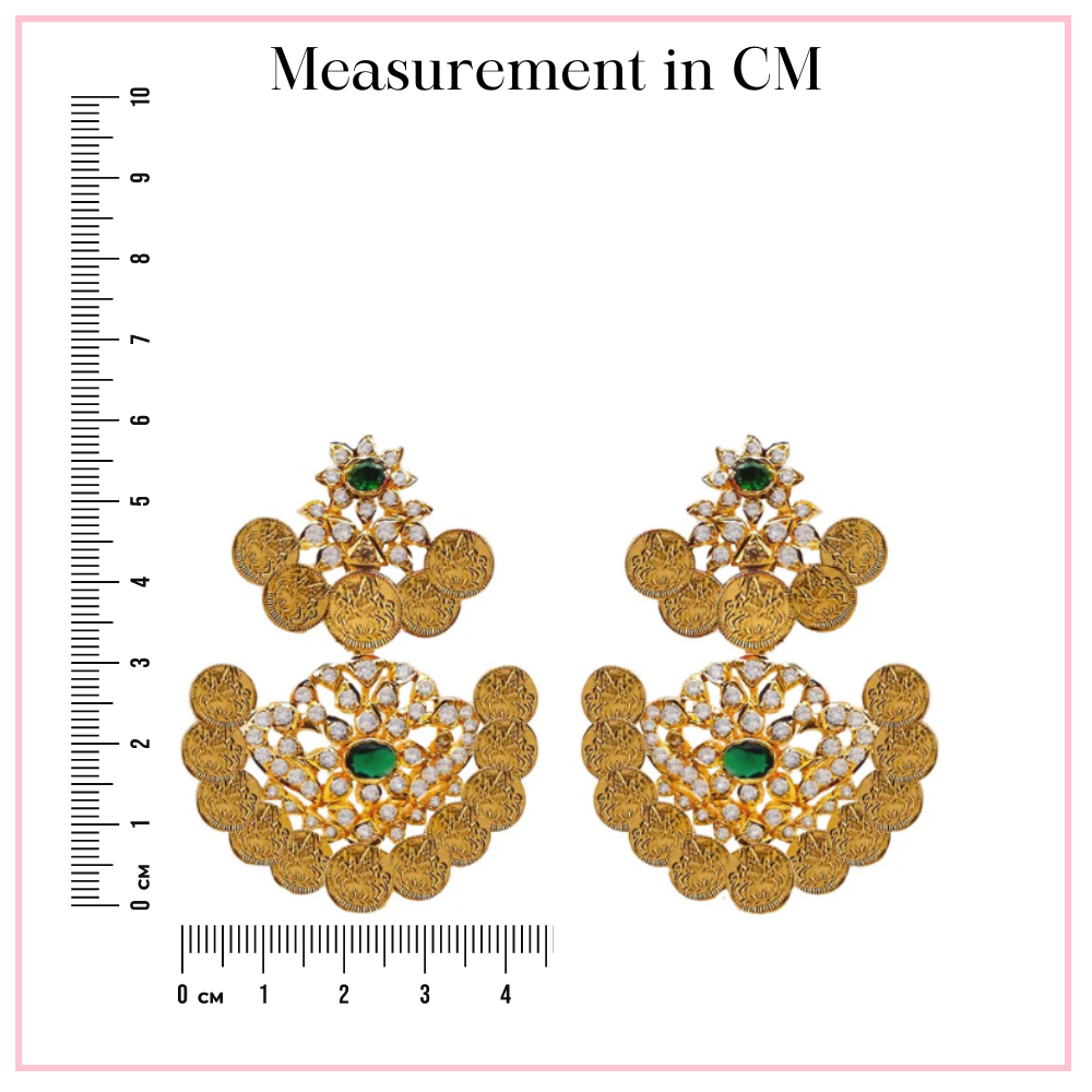 Lustrous Lakshmi Kasu Earrings - An Exquisite South Indian Design ...