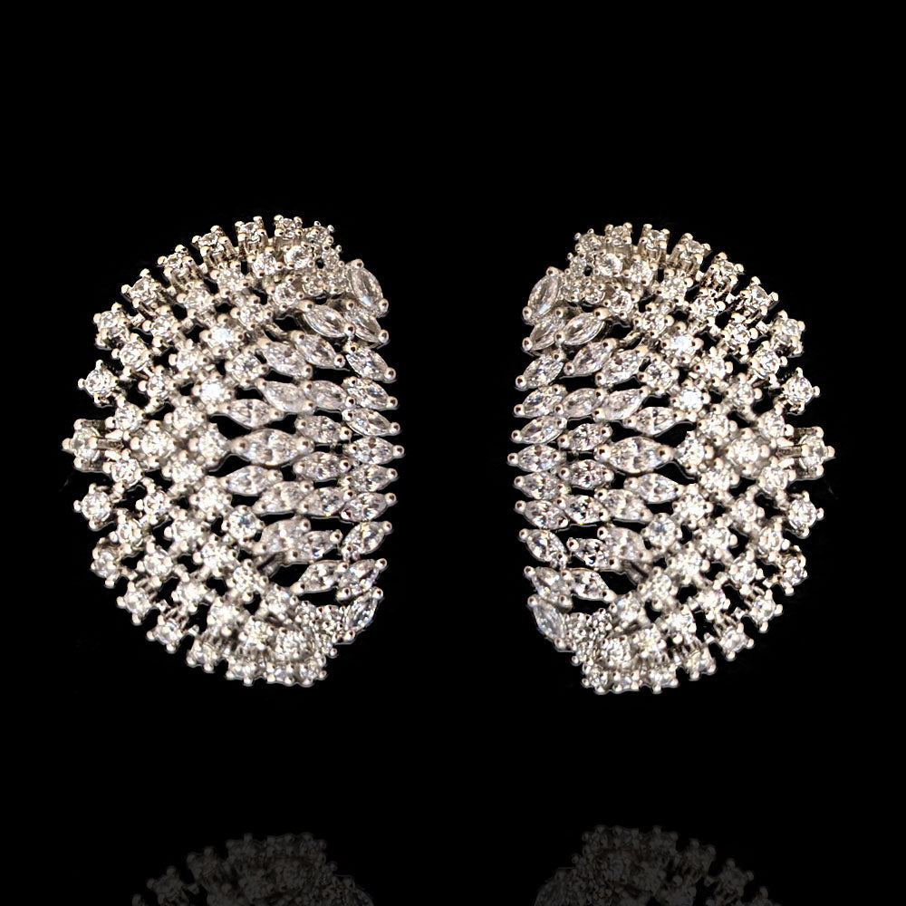 Dainty Diamond Look Hinged Ear Cuff Earrings Design