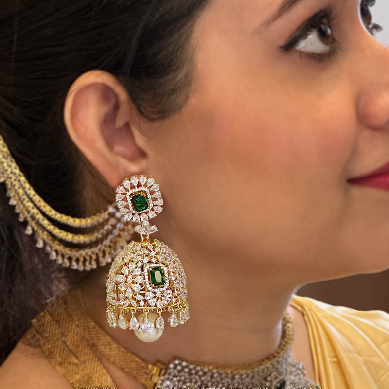 Dancing CZ Diamond Jhumkas