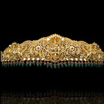 Dancing Peacock Krishna Bridal Vaddanam Designs with 18K Gold Polish