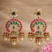 Dancing Polkis - CZ Polki Jhumkas
