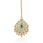 Dazzling Emerald CZ Diamond Bridal Mangtikka