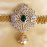Dazzling Drishti - Gold Plated South Indian Vadanam with Chain
