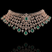 Delicate Diamond Look Bridal Choker with 18K Gold Polish