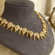 Delicate Polki Look Necklace in Gold Finish | Lightweight Bridal Jewellery