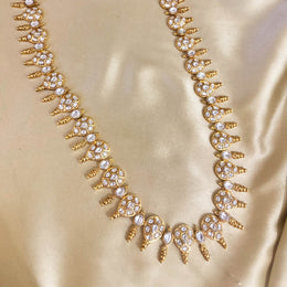 Delicate Polki Look Necklace in Gold Finish | Lightweight Bridal Jewellery