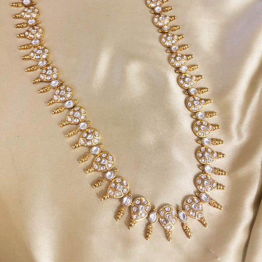 Delicate Polki Look Necklace in Gold Finish | Lightweight Bridal Jewellery
