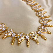 Delicate Polki Look Necklace in Gold Finish | Lightweight Bridal Jewellery