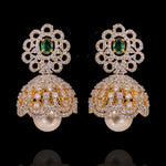 Delicate Small Buttalu South Indian Diamond Look Jhumka Earrings