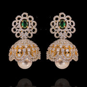 Delicate Small Buttalu South Indian Diamond Look Jhumka Earrings