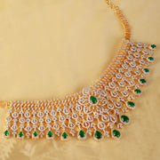 Delicate Diamond Look Bridal Choker with 18K Gold Polish
