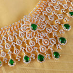 Delicate Diamond Look Bridal Choker with 18K Gold Polish
