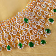 Delicate Diamond Look Bridal Choker with 18K Gold Polish
