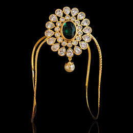 Classic Diamond Look Bajubandh Armlet Design with 18K Gold Polish