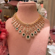 Diamond Look Necklace + Earring Set - An Ethereal &  Graceful Design