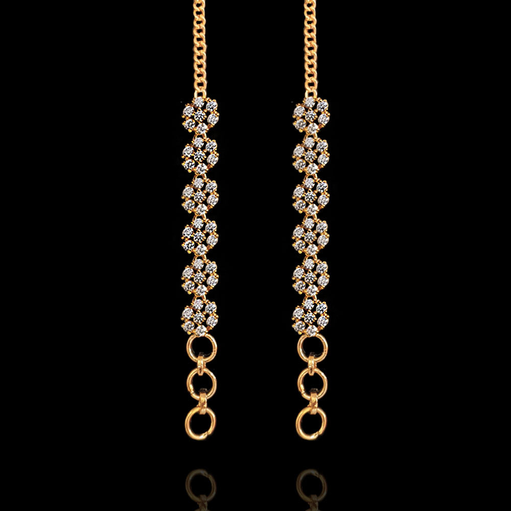 Ear Matty Diamond Look Side Ear Chain Mattal Design for Earrings – Sneha Rateria ...