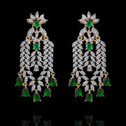 Diamond & Emerald Cascading Earrings: An Enchanted Forest Elegance