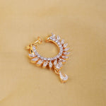 Diamond Look Gold Plated Bridal Nose Ring Design